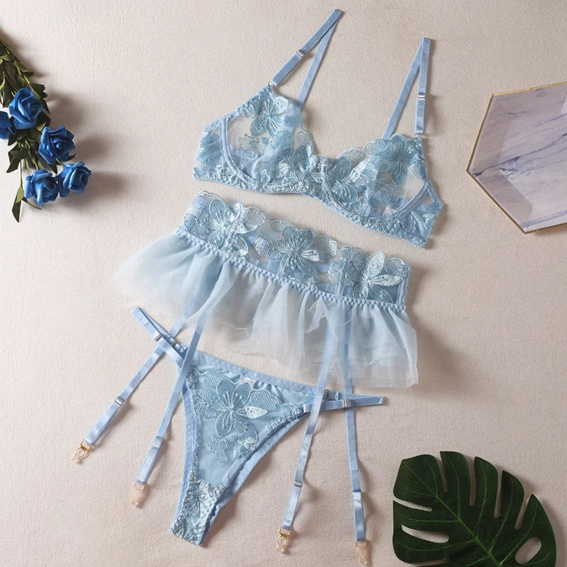 Luxury Lace Underwear 3-Piece Outfit