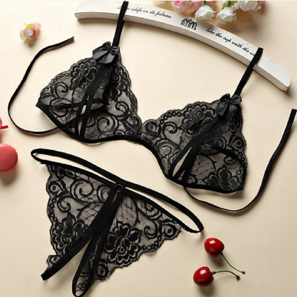 Crotchless G-String and Bra Set