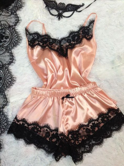 Satin Lace Pyjama Set | "OnlyFriends" | | "OnlyFriends" | Nightwear Sale