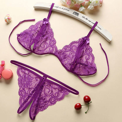 Crotchless G-String and Bra Set